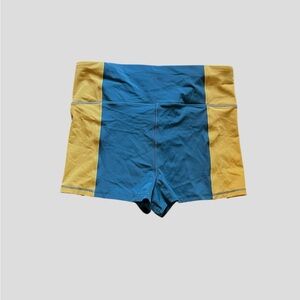 Fabletics teal & gold shorts 3” inseam size XL